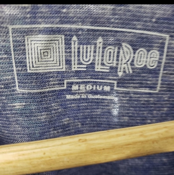 LULAROE "Mark" Long Sleeve Blue Henley Shirt - Picture 3 of 3